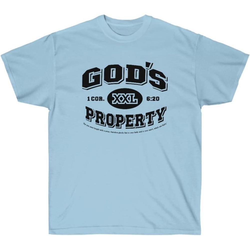 imageExpress Design Group Gods Property Christian TShirtLight Blue