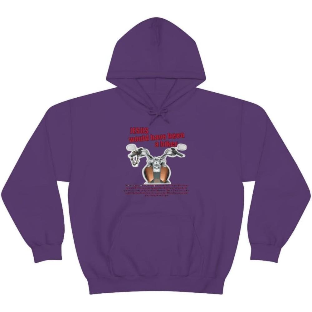 imageExpress Design Group Jesus Would Have Been A Biker Christian Hoodie SweatshirtPurple