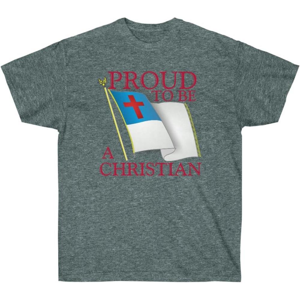 imageExpress Design Group Proud to Be A Christian Flag Christian TShirtDark Heather