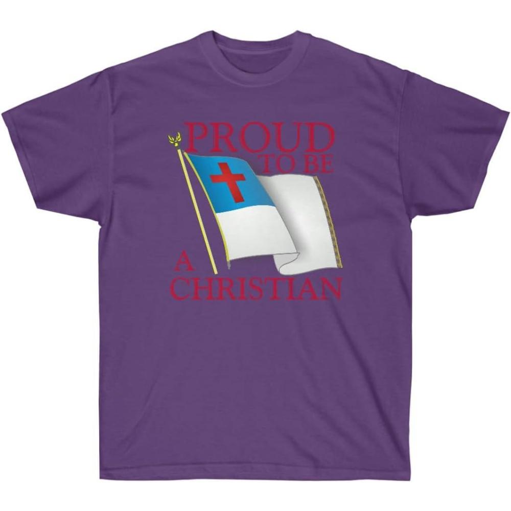 imageExpress Design Group Proud to Be A Christian Flag Christian TShirtPurple