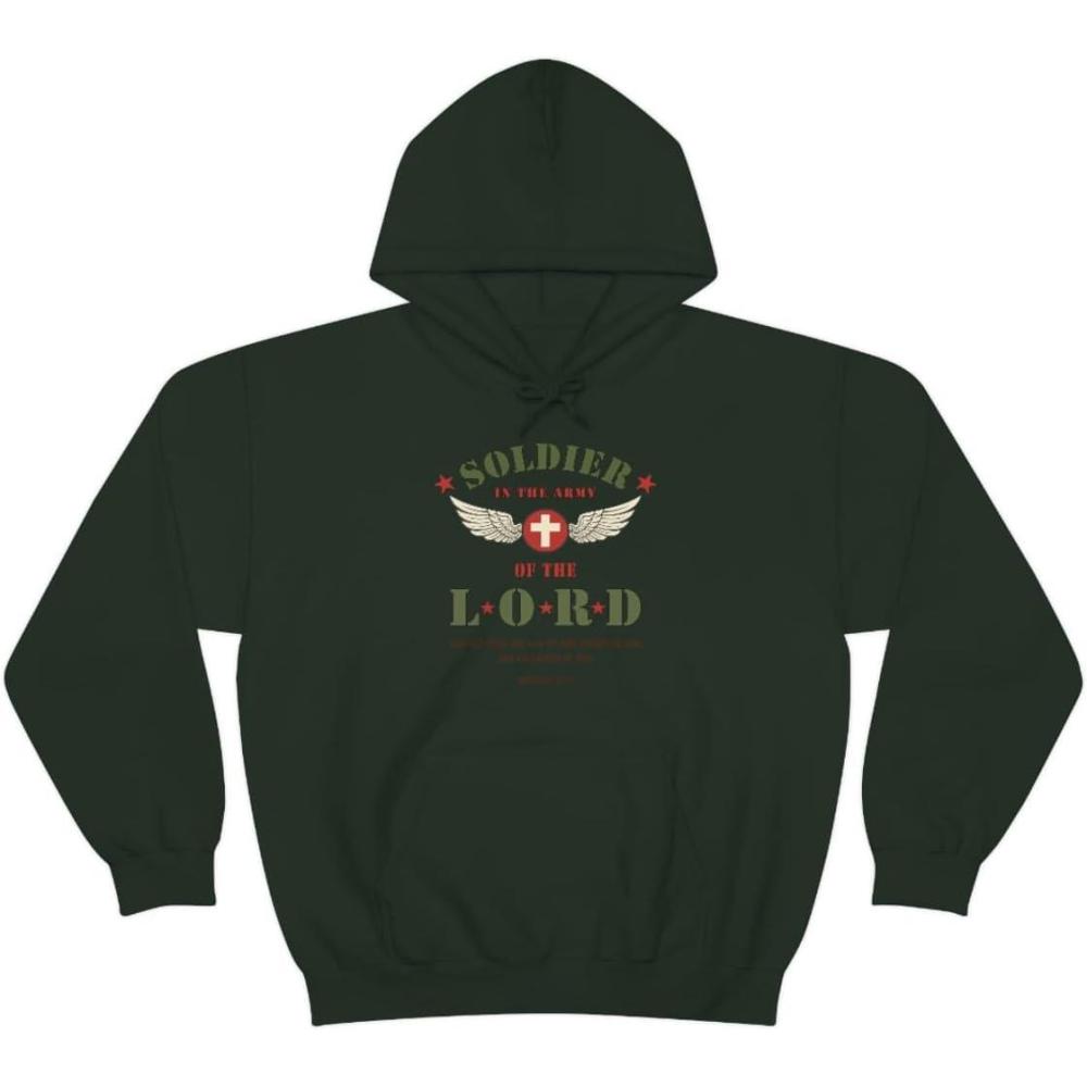 imageExpress Design Group Soldier Of The Lord  Christian Hoodie SweatshirtForest Green