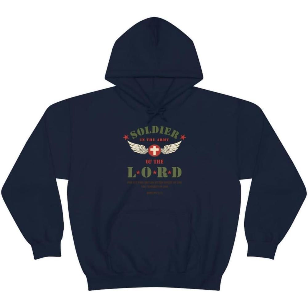imageExpress Design Group Soldier Of The Lord  Christian Hoodie SweatshirtNavy