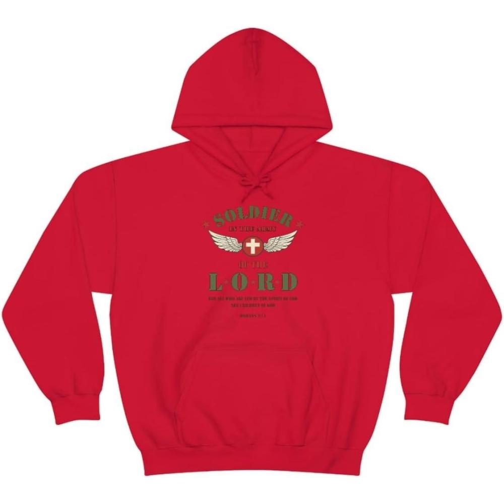 imageExpress Design Group Soldier Of The Lord Christian Hoodie SweatshirtRed