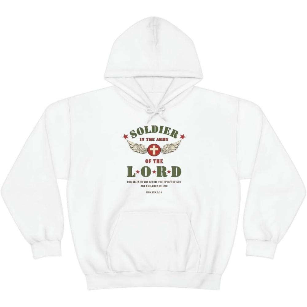 imageExpress Design Group Soldier Of The Lord  Christian Hoodie SweatshirtWhite