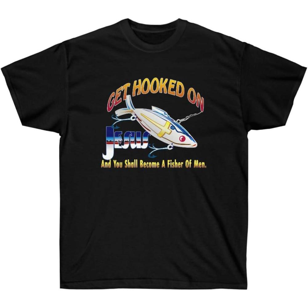 imageGet Hooked On Jesus and You Should Become A Fisher of Men Christian TShirtBlack