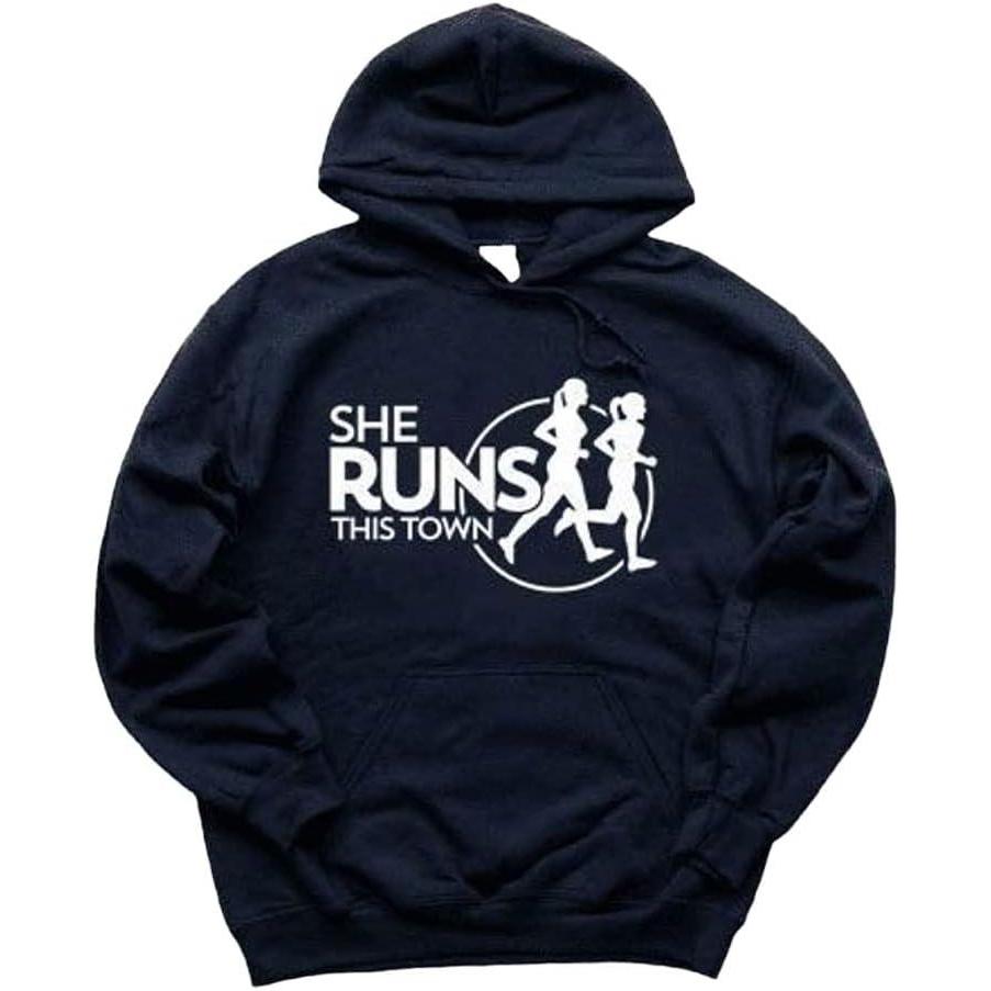 imageGreekgear She Runs This Town World Famous HoodieNavy Blue