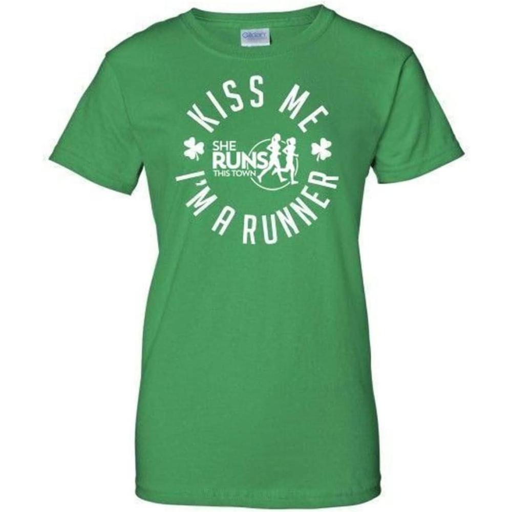 imageKiss Me Im a Runner Tee SHE RunsGreen