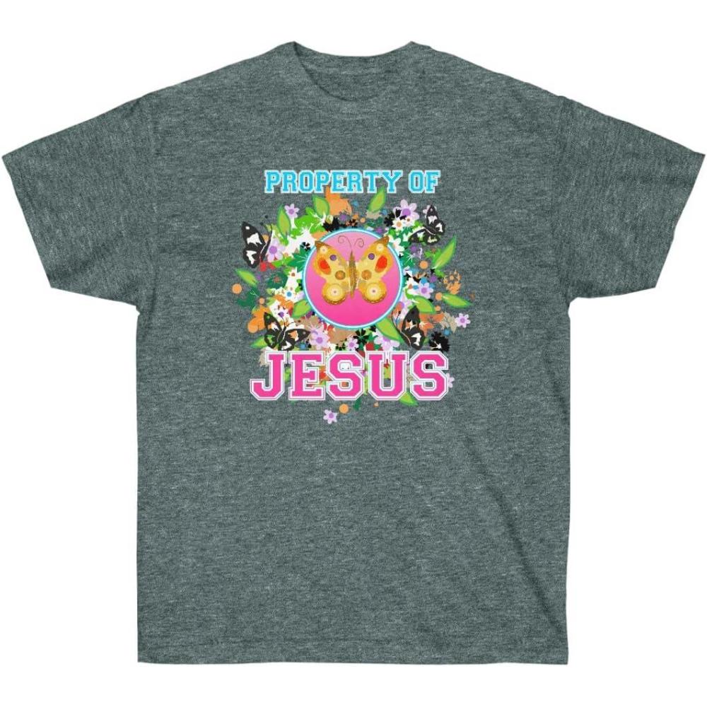 imageProperty of Jesus Butterfly Christian TShirtDark Heather