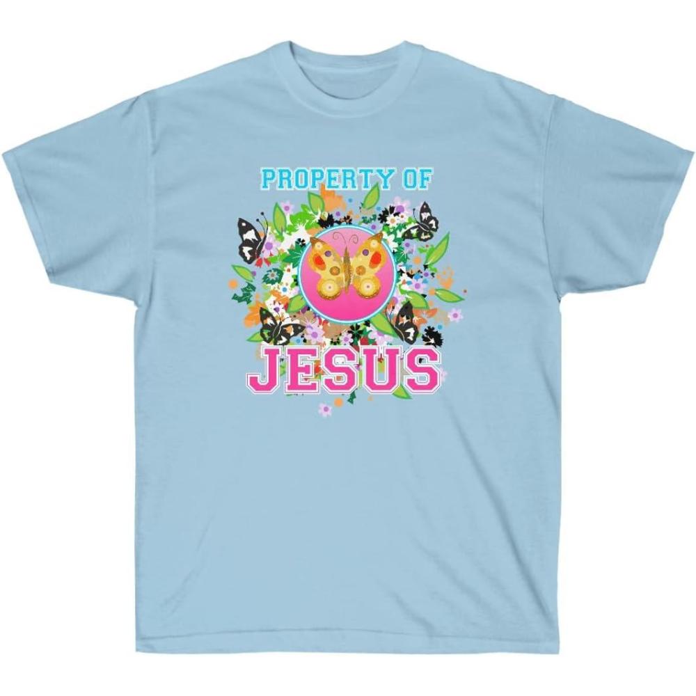 imageProperty of Jesus Butterfly Christian TShirtLight Blue