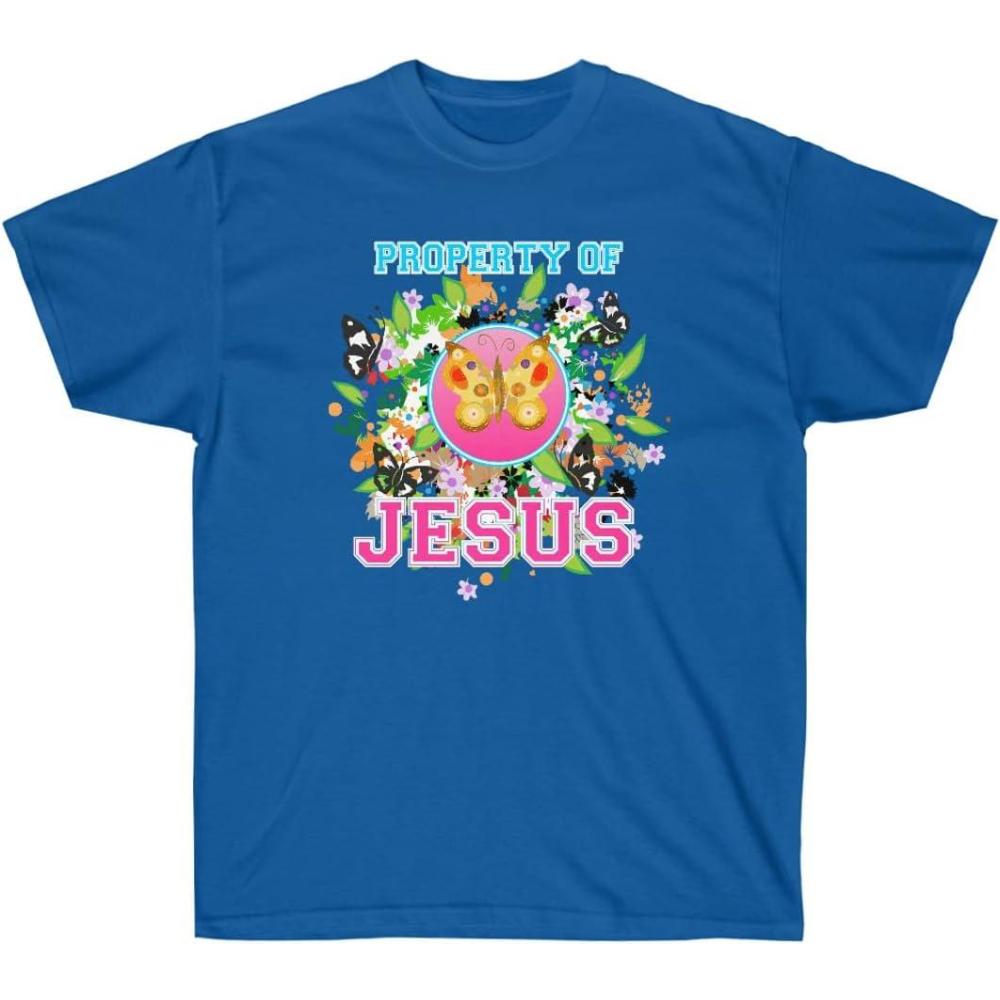 imageProperty of Jesus Butterfly  Christian TShirtRoyal