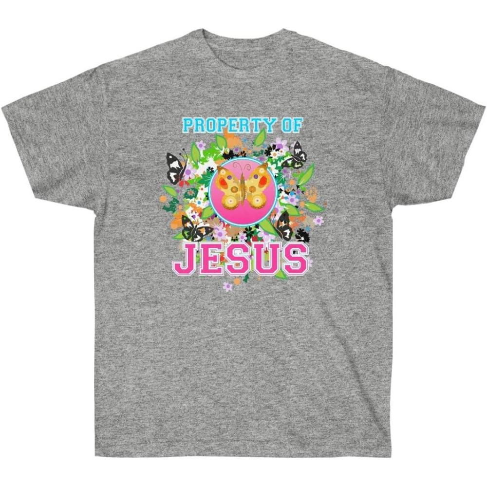 imageProperty of Jesus Butterfly  Christian TShirtSport Grey