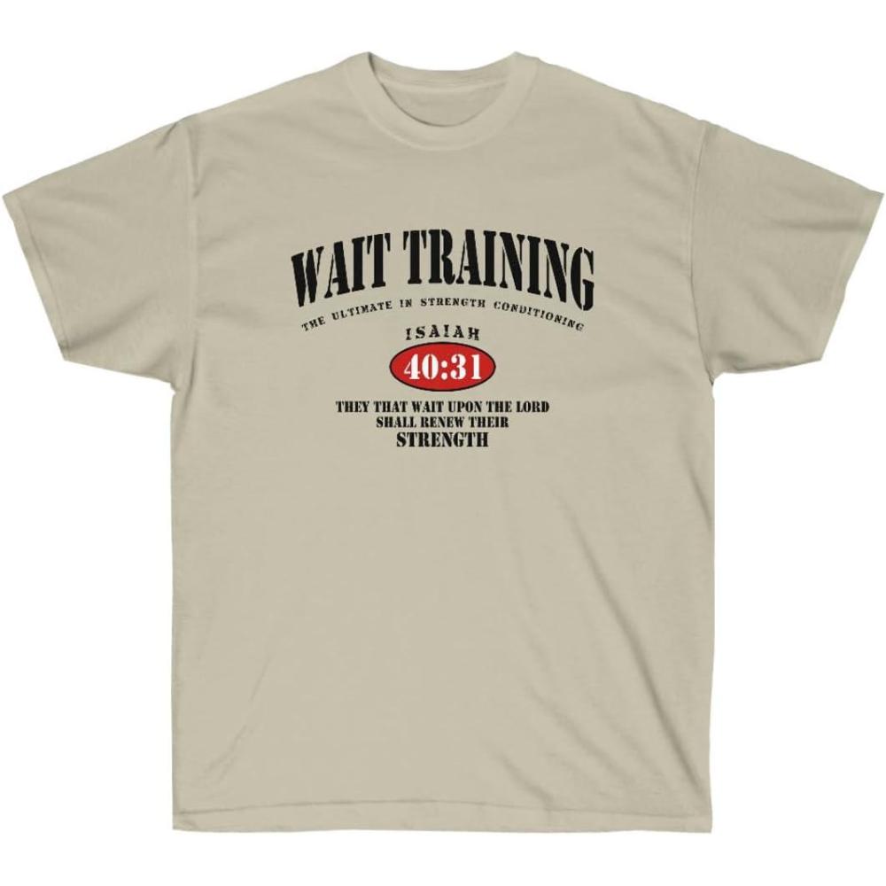 imageWait Training  The Ultimate in Strength Conditioning  Christian TShirtSand