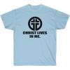 Christ Lives in Me Christian T-Shirt(Light Blue)