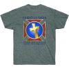 Christian Biker – Ride by Faith – Christian T-Shirt(Dark Heather)