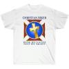 Christian Biker – Ride by Faith – Christian T-Shirt(White)
