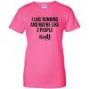 Greekgear I Like Running & Maybe 3 People T-Shirt She Run(Hot Pink)