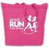 Greekgear Moms Runs This Town Tote Bag(Hot Pink)