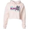 Greekgear She Runs This Town Triblend Cropped Long Sleeve Hoodie(Tan)