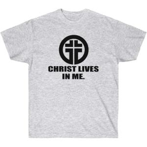 Christ Lives in Me Christian T-Shirt(Ash)