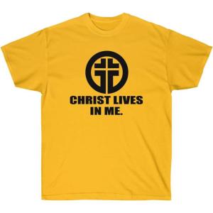 Christ Lives in Me Christian T-Shirt(Gold)