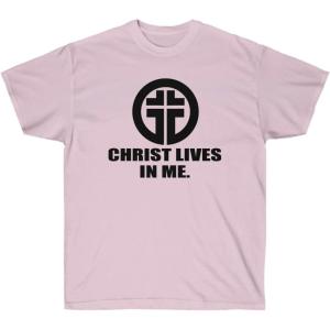 Christ Lives in Me Christian T-Shirt(Light Pink)