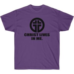 Christ Lives in Me Christian T-Shirt(Purple)