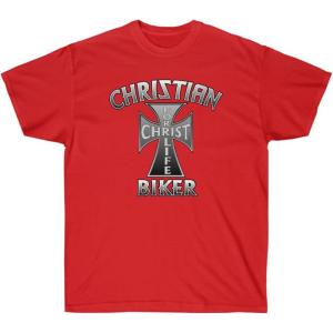 Express Design Group Christian Biker – Christ for Life – Christian T-Shirt(Red)