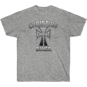 Express Design Group Christian Biker – Christ for Life – Christian T-Shirt(Sport Grey)
