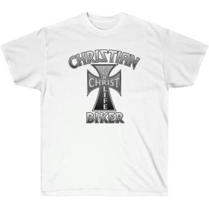 Express Design Group Christian Biker – Christ for Life – Christian T-Shirt(White)