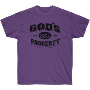 Express Design Group God’s Property – Christian T-Shirt(Purple)