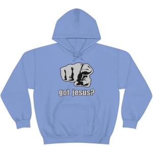 Express Design Group Got Jesus? – Christian Hoodie Sweatshirt(Carolina Blue)