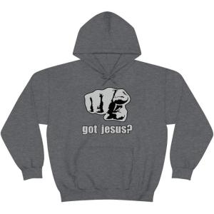 Express Design Group Got Jesus? – Christian Hoodie Sweatshirt(Dark Heather)