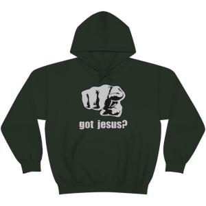 Express Design Group Got Jesus? – Christian Hoodie Sweatshirt(Forest Green)