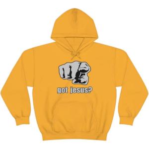 Express Design Group Got Jesus? – Christian Hoodie Sweatshirt(Gold)