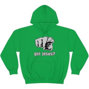 Express Design Group Got Jesus? – Christian Hoodie Sweatshirt(Irish Green)