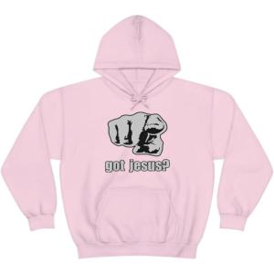 Express Design Group Got Jesus? – Christian Hoodie Sweatshirt(Light Pink)