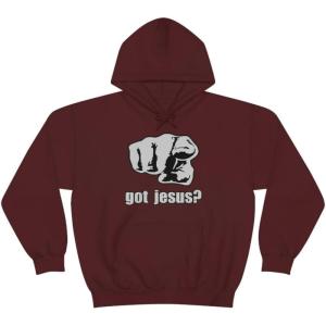 Express Design Group Got Jesus? – Christian Hoodie Sweatshirt(Maroon)