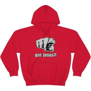 Express Design Group Got Jesus? – Christian Hoodie Sweatshirt(Red)