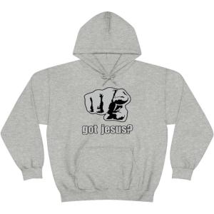Express Design Group Got Jesus? – Christian Hoodie Sweatshirt(Sport Grey)