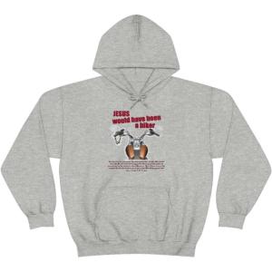 Express Design Group Jesus Would Have Been A Biker – Christian Hoodie Sweatshirt(Sport Grey)