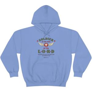 Express Design Group Soldier Of The Lord – Christian Hoodie Sweatshirt(Carolina Blue)