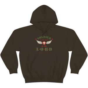 Express Design Group Soldier Of The Lord – Christian Hoodie Sweatshirt(Dark Chocolate)