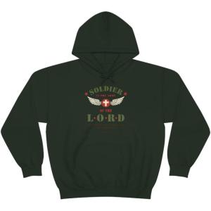 Express Design Group Soldier Of The Lord – Christian Hoodie Sweatshirt(Forest Green)