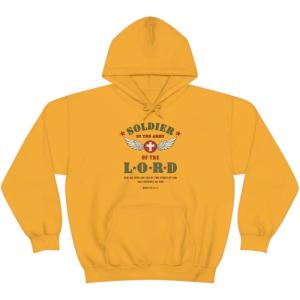 Express Design Group Soldier Of The Lord – Christian Hoodie Sweatshirt(Gold)