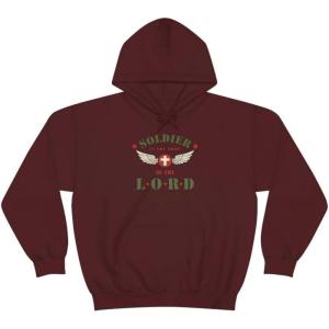 Express Design Group Soldier Of The Lord – Christian Hoodie Sweatshirt(Maroon)