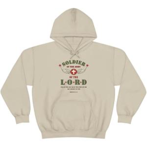 Express Design Group Soldier Of The Lord – Christian Hoodie Sweatshirt(Sand)