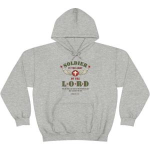 Express Design Group Soldier Of The Lord – Christian Hoodie Sweatshirt(Sport Grey)