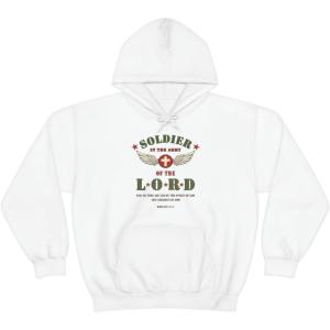 Express Design Group Soldier Of The Lord – Christian Hoodie Sweatshirt(White)