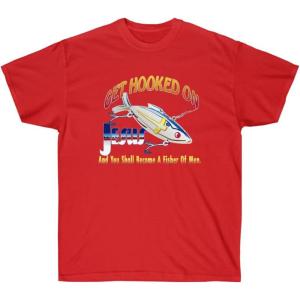 Get Hooked On Jesus and You Should Become A Fisher of Men – Christian T-Shirt(Red)