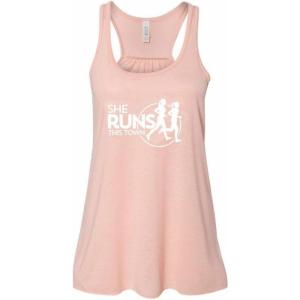Greekgear She Runs This Town Flare Tank(Soft Pink)